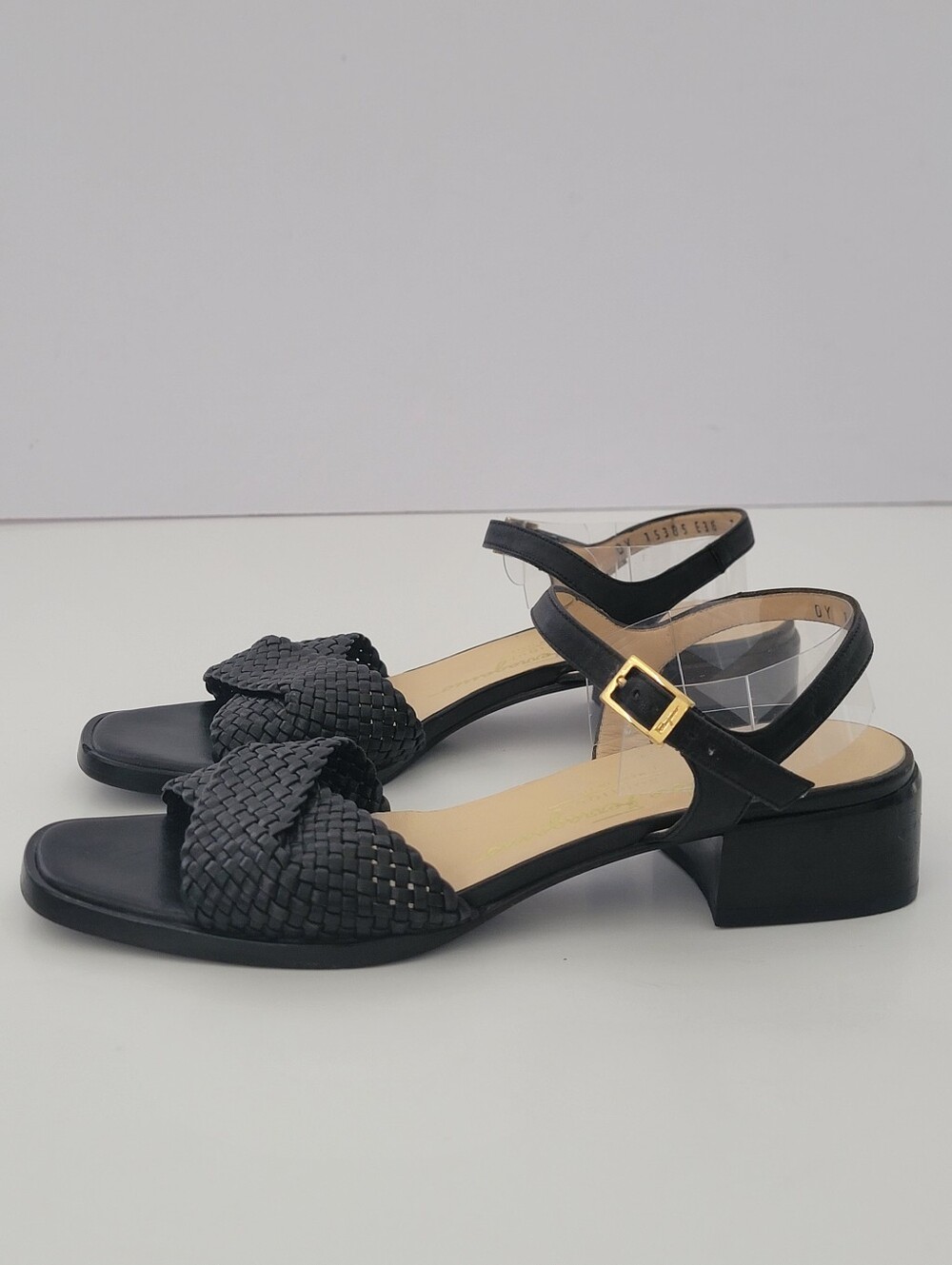 Salvatore Ferragamo Black Leather Braided Slingback Size 7